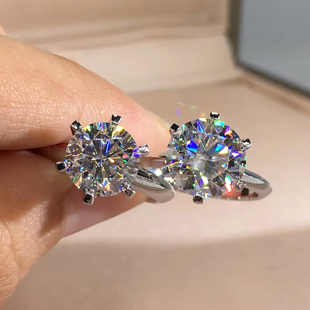 Bague classique et simple – plaquée argent 2 carats, hypoallergénique, bijou de mariage ou fiançailles, bague promesse éternelle, cadeau anniversaire ou anniversaire, haute qualité pour femmes