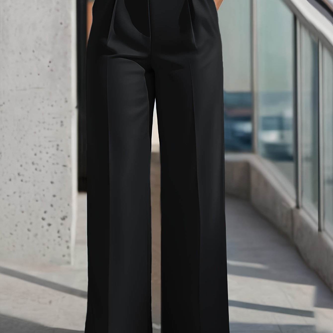 Pantalon Femme Élégant Droite – Noir, Bureau et Soirée, Coupe Structurée