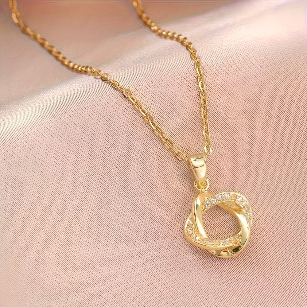 Collier Femme Élégant Minimaliste – Pendentif Fleur Géométrique, Acier Inoxydable Plaqué Or 18K, Hypoallergénique, Idéal Quotidien et Soirées, Cadeau Parfait