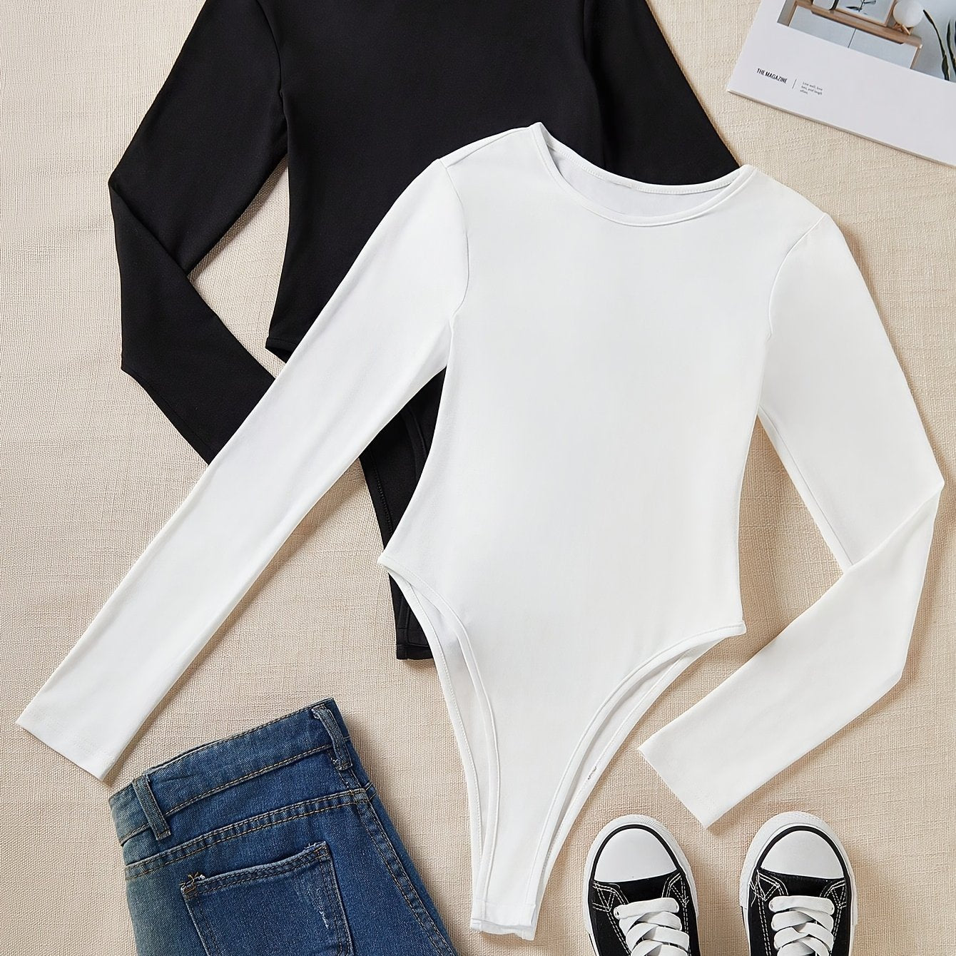 Ensemble deux pièces femme – hauts à manches longues en maille élégants, conçus pour automne et hiver