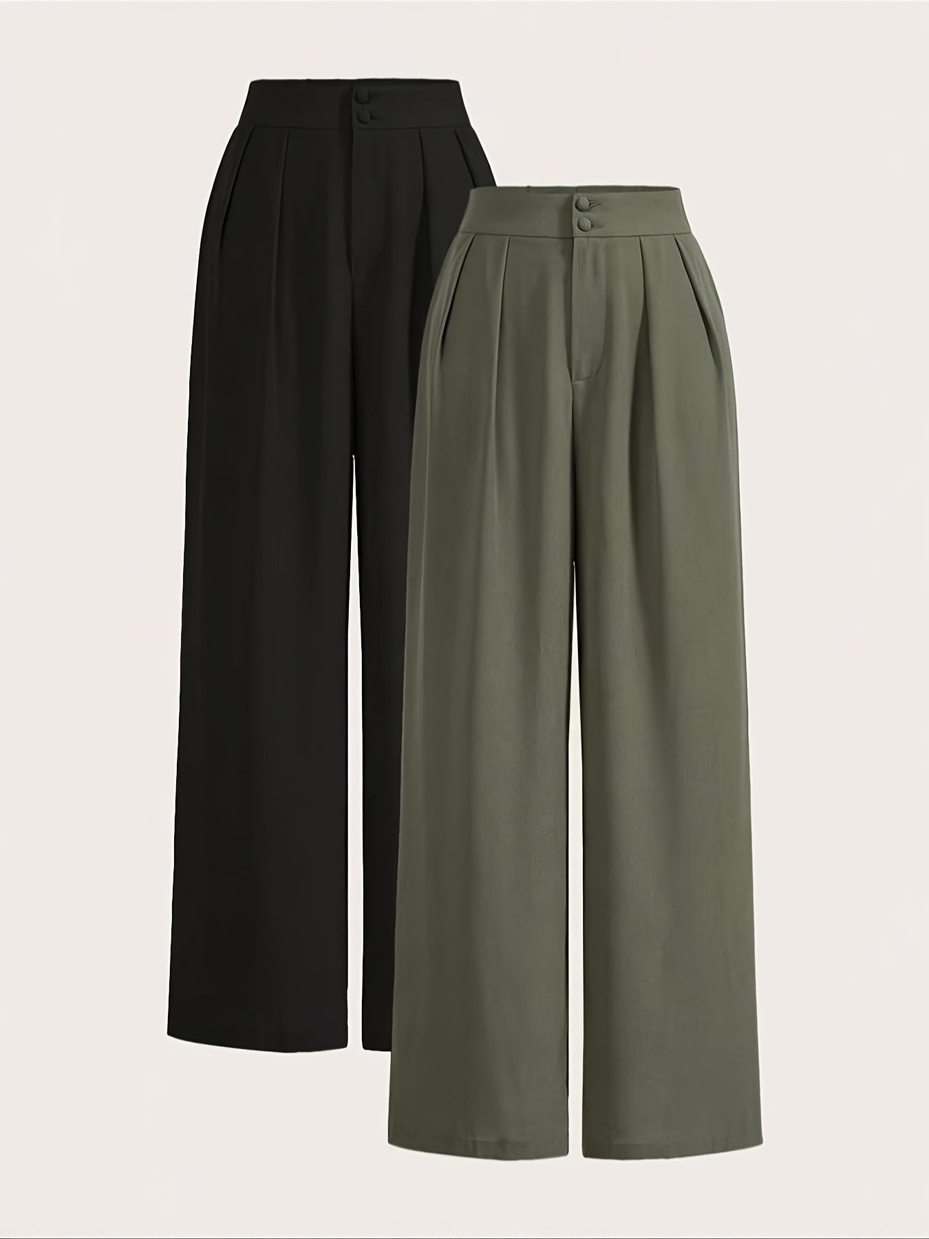 Ensemble deux pièces pantalon taille haute à jambes larges