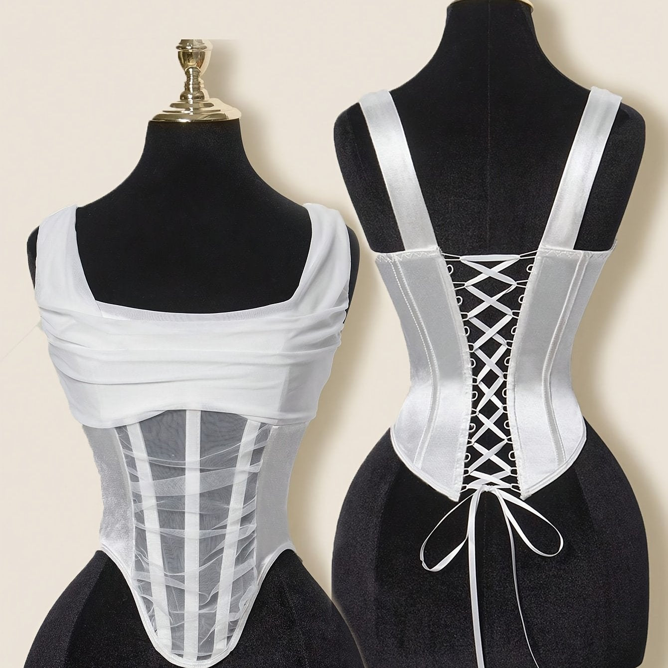 Top Corset Femme Y2K Rétro – Épaules Dénudées, Élégant pour Soirées Formelles et Décontractées, Bretelle Ajustable à Nœud au Dos, Tenue Polyvalente Toutes Saisons, Idéal Noël, Saint-Valentin et Occasions Festives
