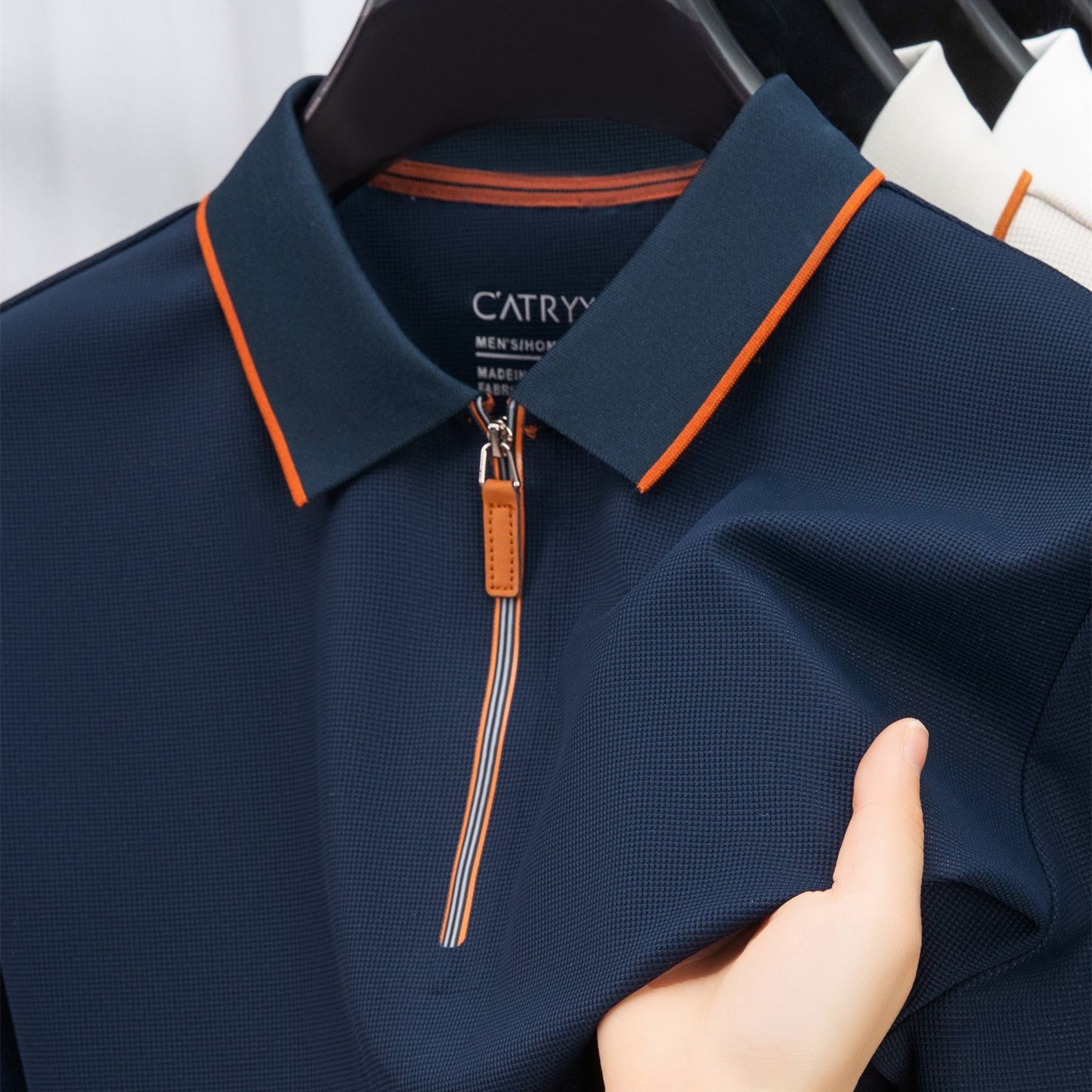 Men'S Casual Polo Shirt | Summer New Half-Zip Lapel Collar Short Sleeve T-Shirt, Slight Stretch Fabric, Solid Color