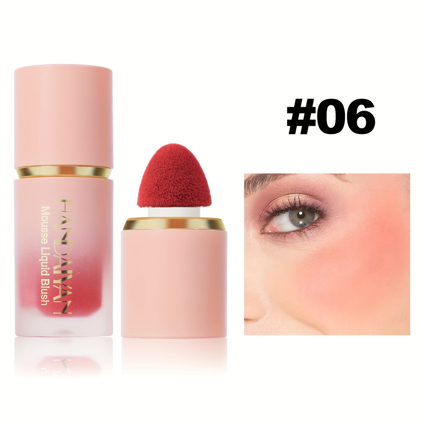 Blush Liquide Velours 6 Couleurs— Couverture Moyenne, Résistant à l’Eau et aux Taches, Tenue Longue Durée, Teinte Naturelle Baie, Sublime les Tons Beige Clair, Parfait pour Saint-Valentin, Festivals de Musique, Halloween et Cosplay de Noël