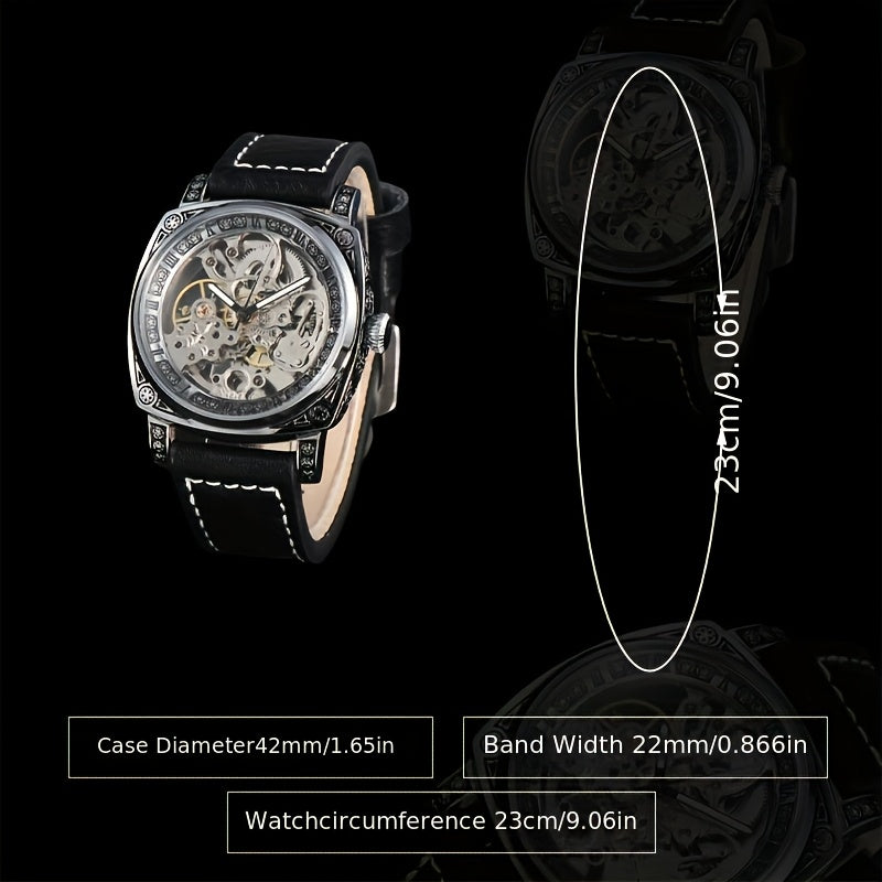 Business fashion Men's watches, mechanical movements, automatic mechanical watches, artificial leather straps, best-selling watches for young men to give to their boyfriends and husbands. There are multiple colors to choose f