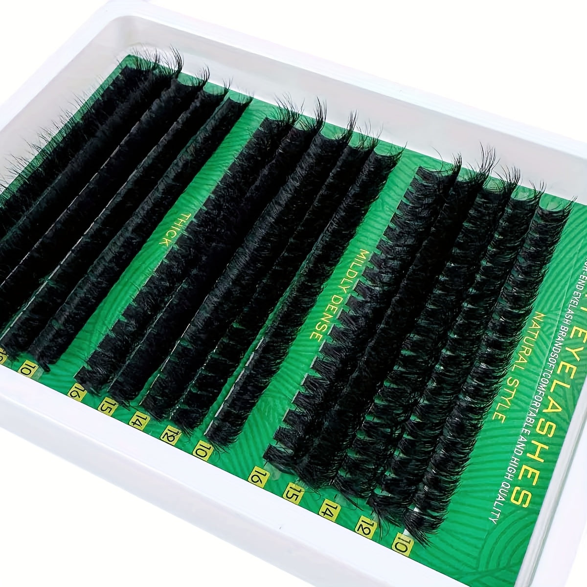 Lot de 300 faux cils en vison synthétique à poser soi-même, 40D/50D/60D/80D/100D, extensions de cils individuelles duveteuses, effet 5D, 0,07 mm, courbés, pour un regard spectaculaire. Plateau de cils mixte de 10 à 16 mm