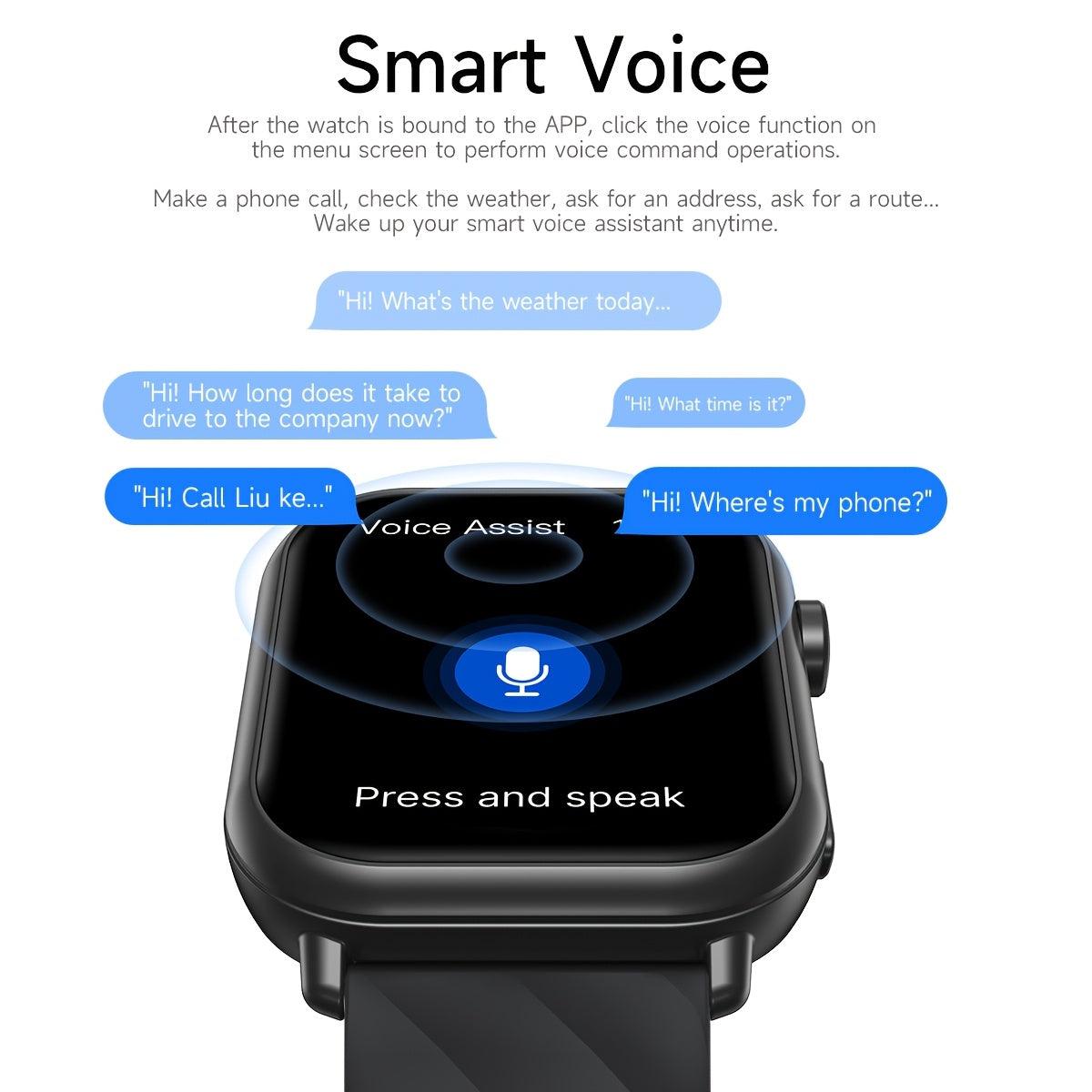 High-Quality Smartwatch with 1000 mAh Battery | 1.83-inch HD Touch Screen, Built-in Speaker, Multiple Sports Modes, Wireless Calls, Message Notifications, Music Player, Compatible with iPhone and Android, Perfect for Gifts