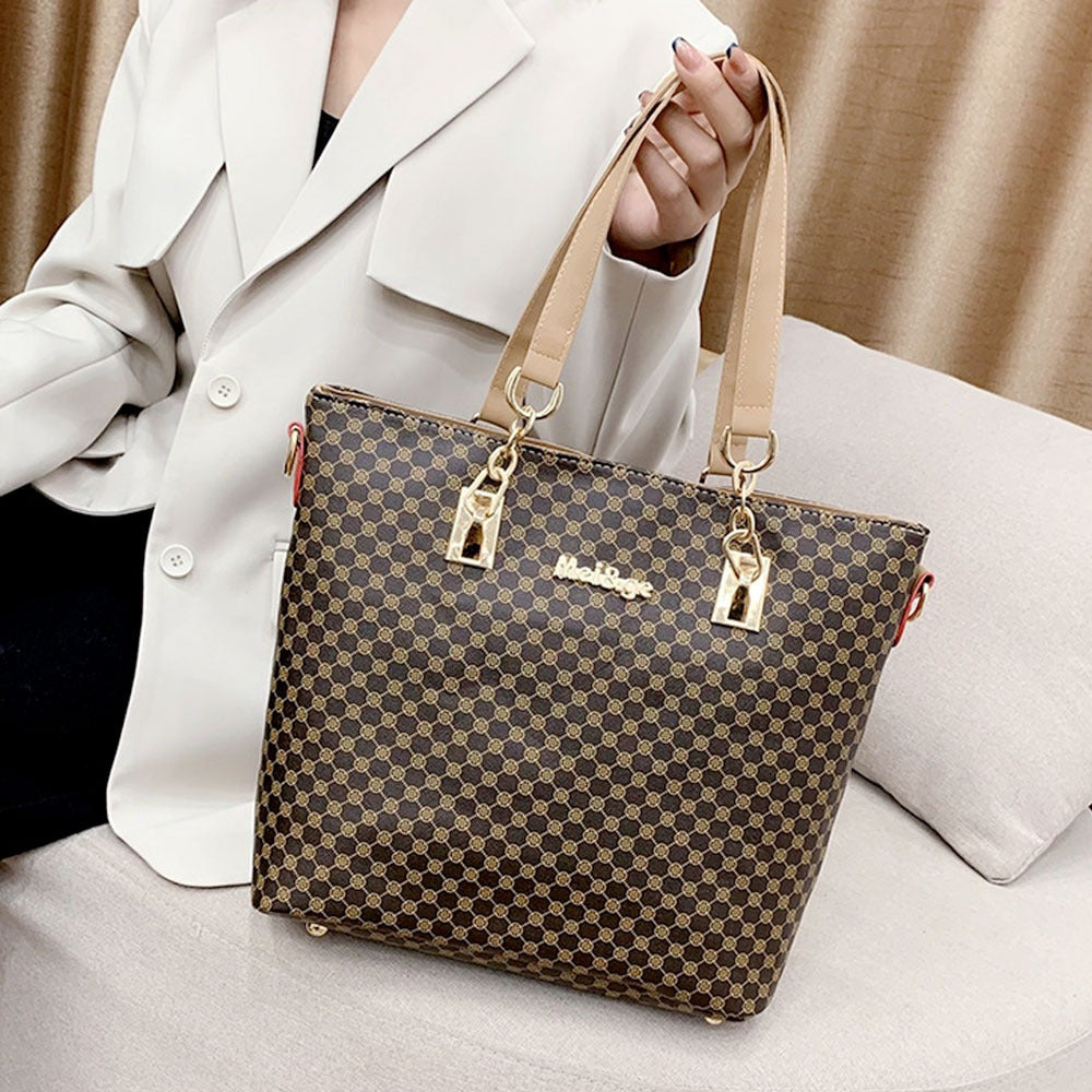 Set de 6 Sacs Cabas Grande Capacité – Motif Floral à la Mode, Léger et Durable, Indispensable pour Déplacements Quotidiens, Voyages et Rangement