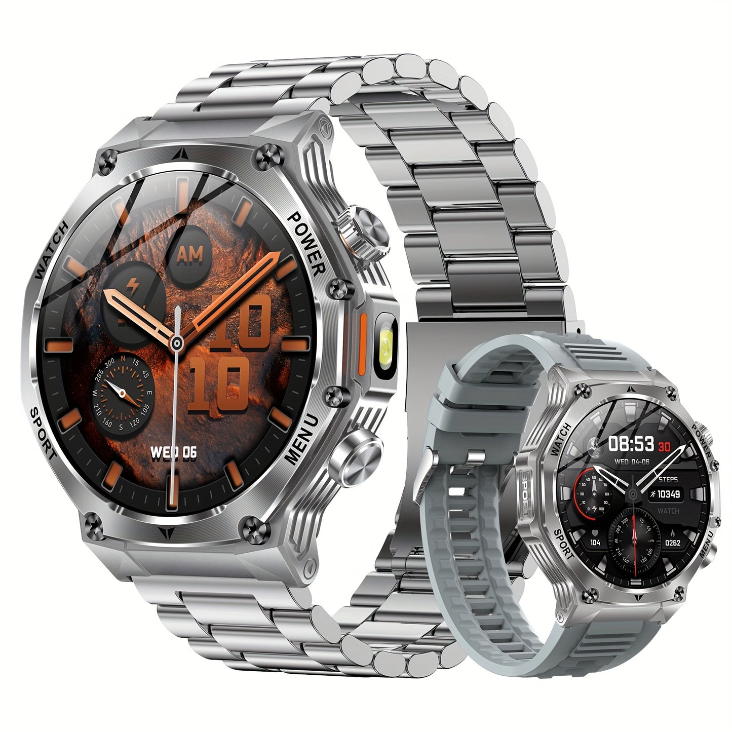 Montre Connectée Homme – Batterie 800 mAh, Écran HD 1,75", 120+ Modes Sport, Lampe Torche, Étanchéité IPX8, Appels Sans Fil, Tracker Fitness – Compatible Android & iPhone