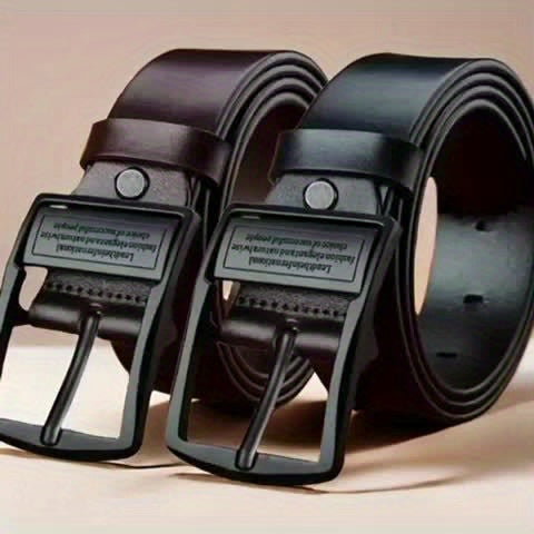 Ceinture Homme – Noir Classique, Style Professionnel et Décontracté, Boucle en Alliage, Parfaite pour Jeans et Tenue de Travail, Largeur Moyenne, Idéale pour Tenues Formelles et Décontractées, Résistante à la Transpiration