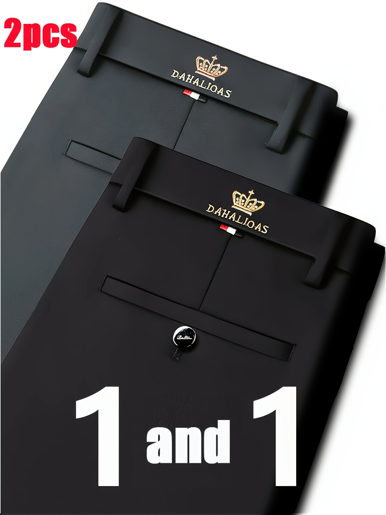 2pcs Pantalons Homme Business Casual – Stretch, Anti-Rides, Jambe Droite, Bureau & Loisir