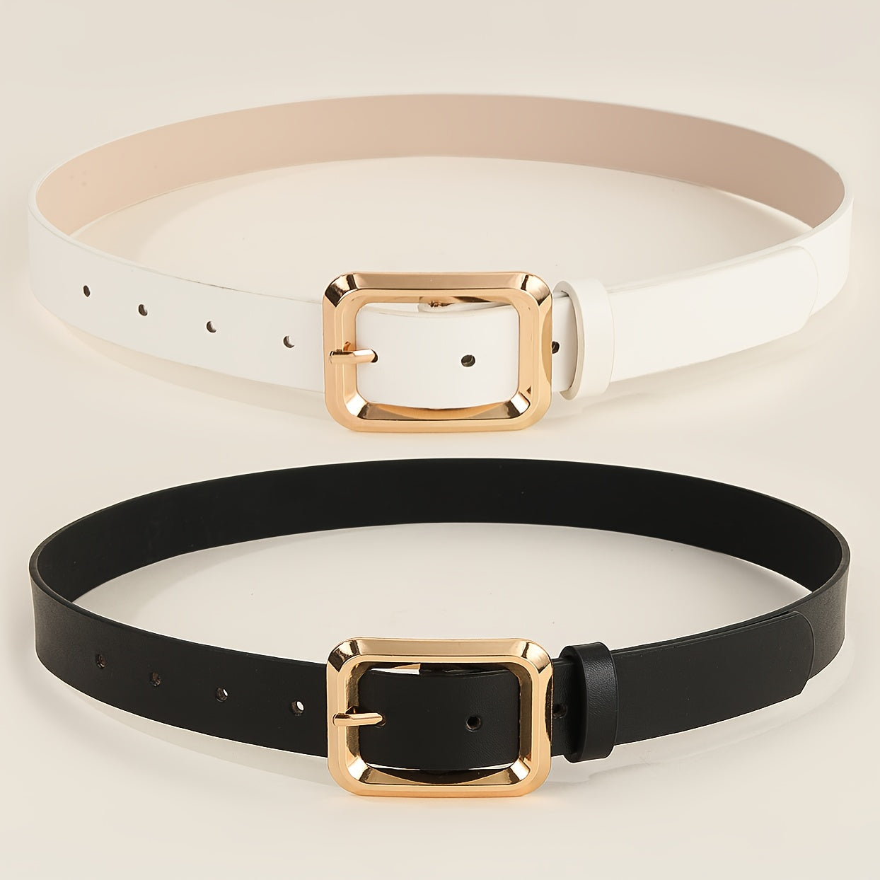 Ceinture Femme à Boucle Carrée Métal – Style Décontracté Bureau, Fait Main, Luxe Léger, Simple et Polyvalente, Adaptée T-shirt, Jeans, Robe, Tenue Formelle ou Décontractée