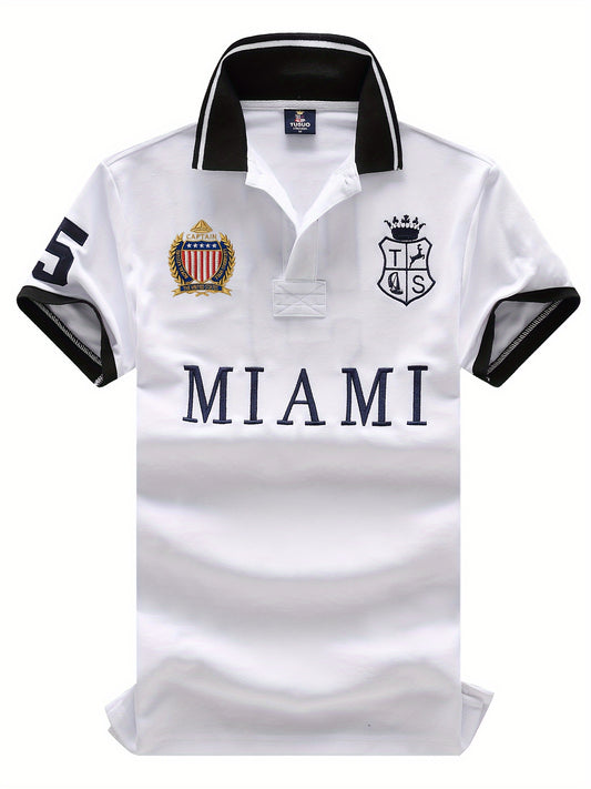 Plus Size Men's Shirt White Miami European American Royal Casual Fashion Trendy Personality High-End Natural Pure Cotton Slim Fit Slightly Stretchy Breathable Comfortable Slit Contrast Color Premium High-Quality Imported 3D E