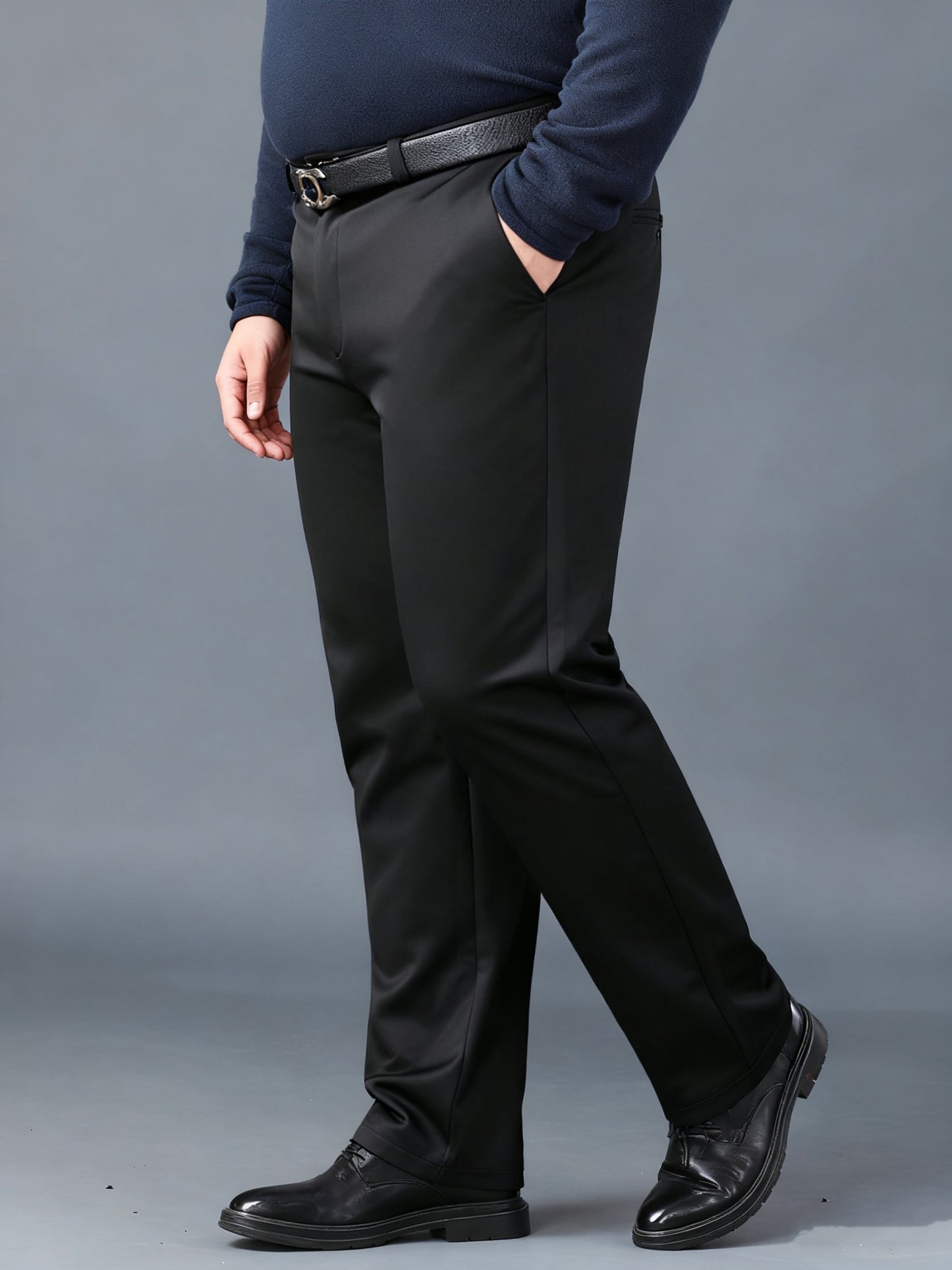 Pantalons Homme Grande Taille – Stretch, Casual & Formels, Regular Fit, Tout Saison