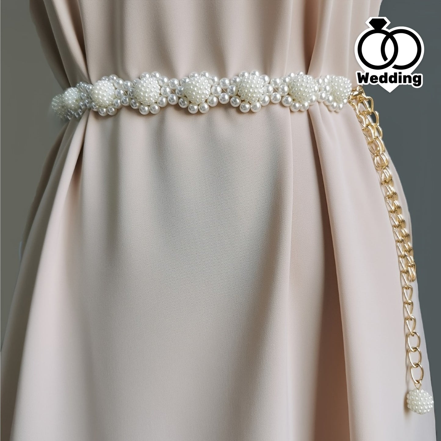 1 pc ceinture élégante pour femmes – Ceinture taille perles pour usage quotidien, robe, lanière en cristal, ceinture de mariage en perles pour femmes