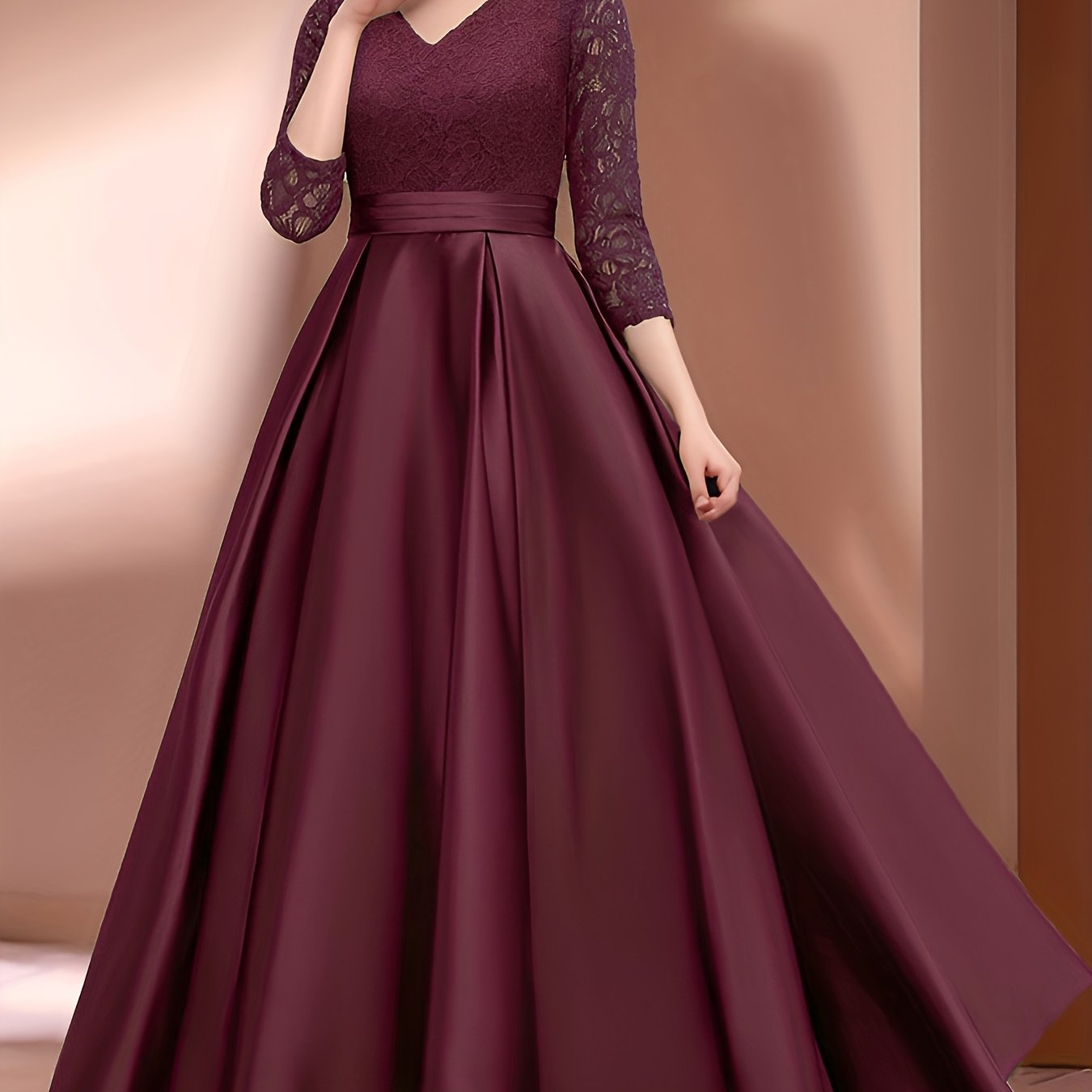 A Stylish And Elegant Lace Embroidered Dress for Women, Suitable for Parties Or Formal Occasions, Whether Casual Or Dressy.