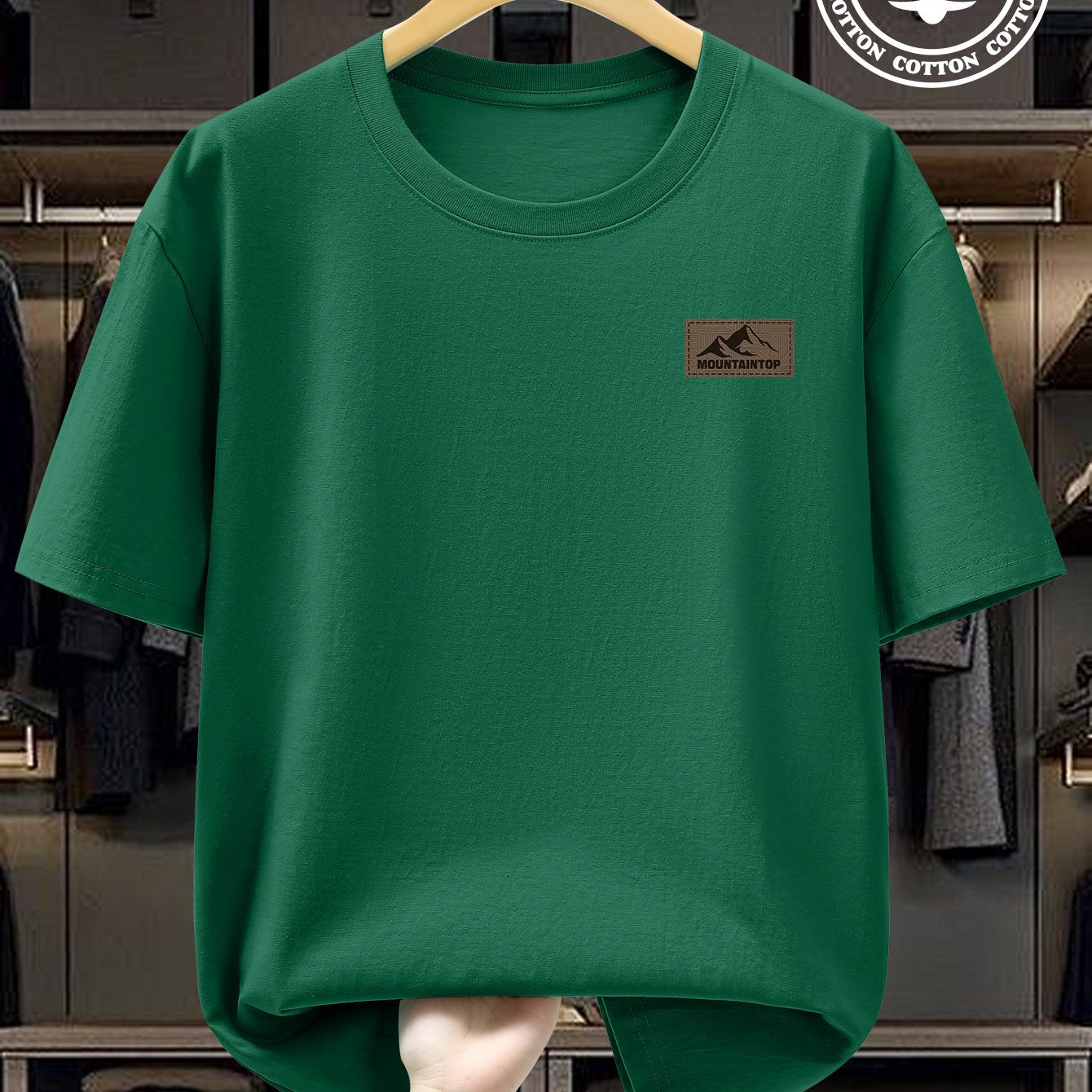 Summer Men's 220g Pure Cotton Short Sleeve T-Shirt