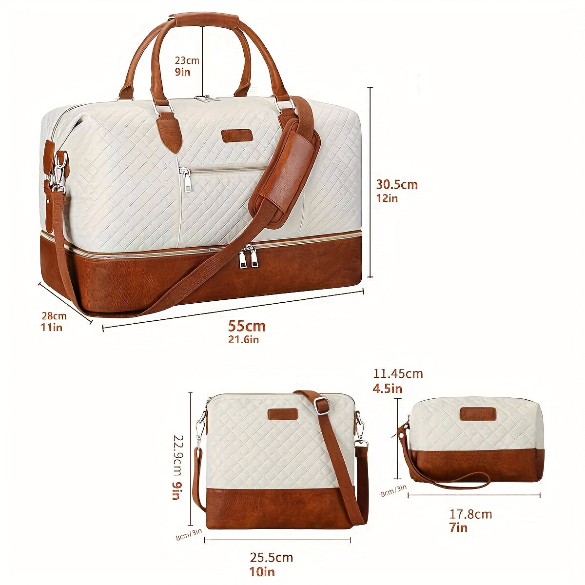 Set de Sacs de Voyage 3 Pièces – Grande Capacité, Sac Principal