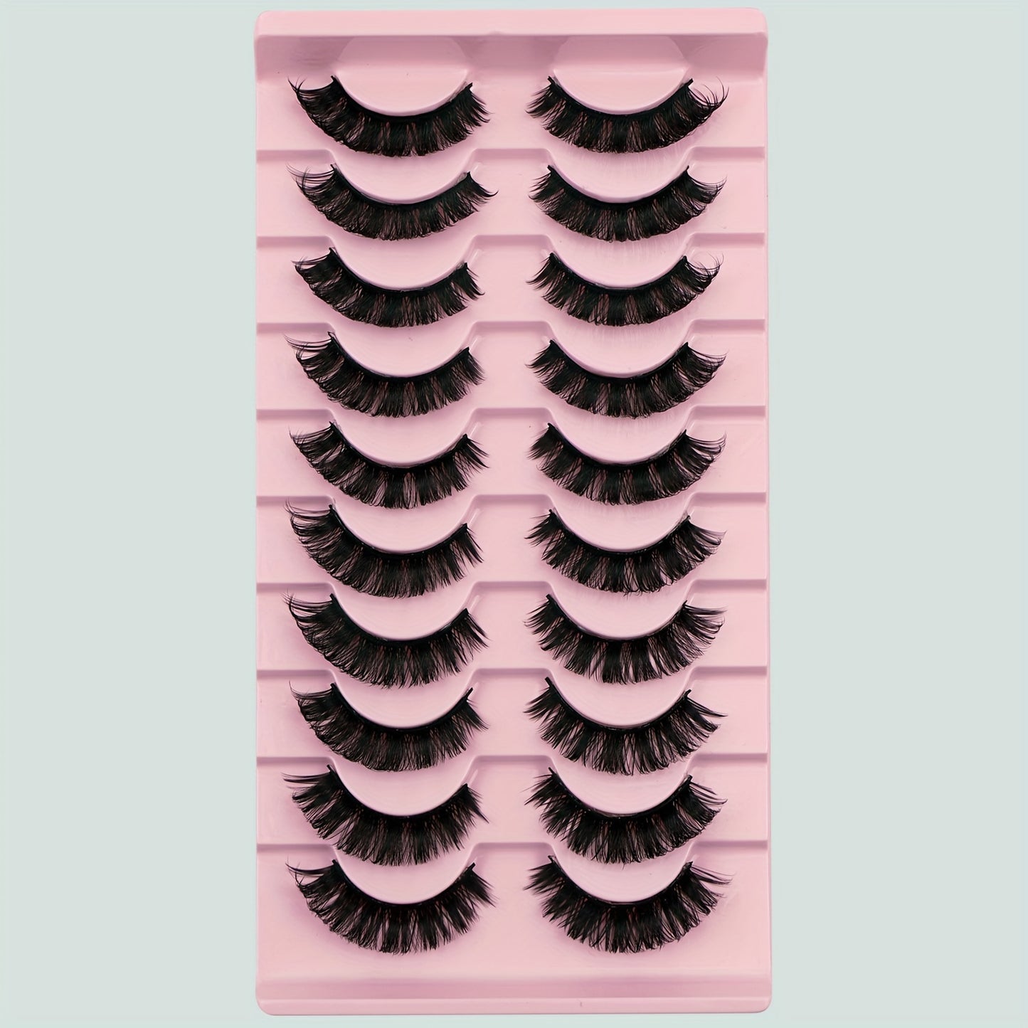 10 paires de faux cils doux, longs, recourbants, épais, adaptés aux peaux mates, non irritants, réutilisables, convenant aux extensions de cils, aux faux cils individuels, aux bouquets de faux cils, aux faux cils courts, etc.