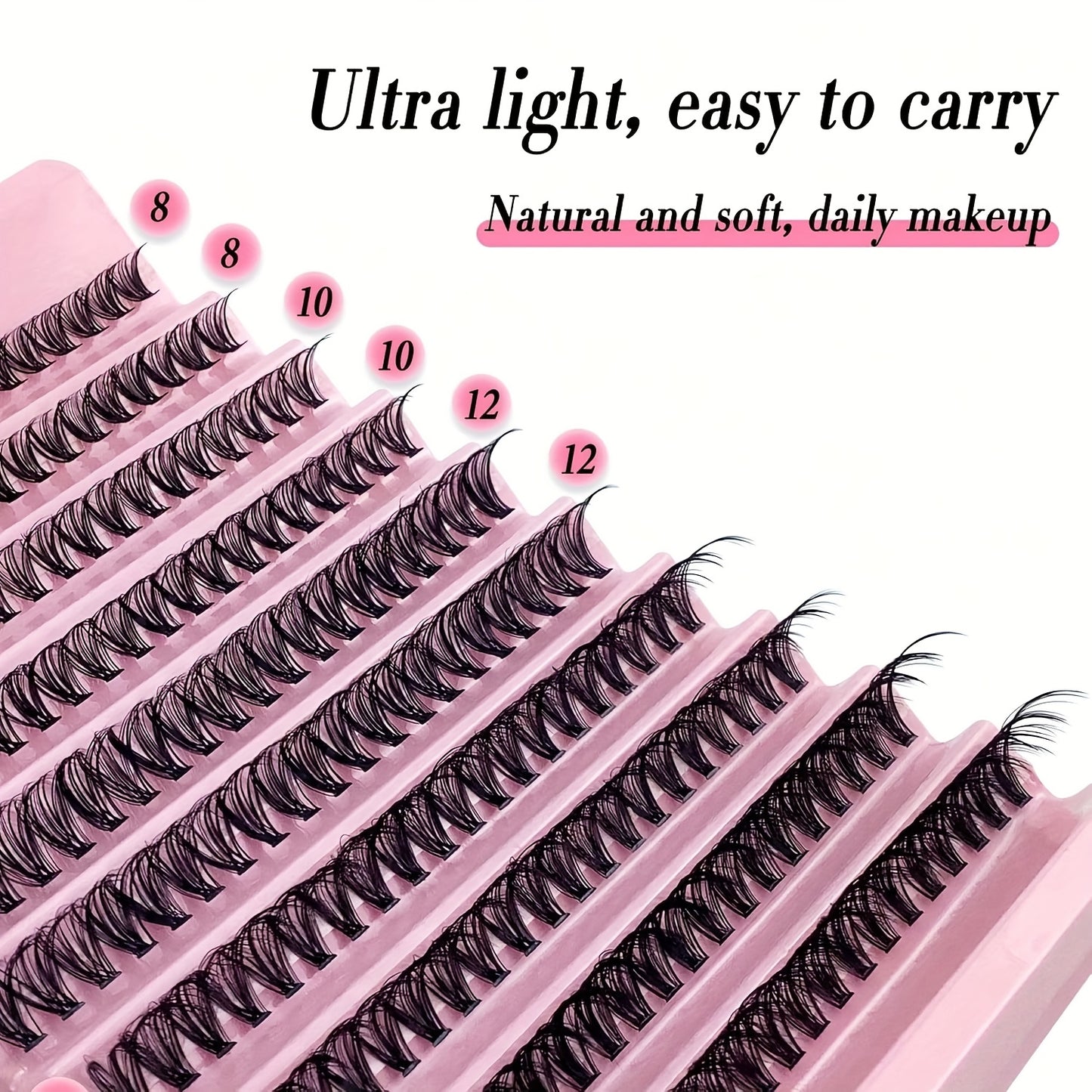 Kit Extensions de Cils 200 pcs — Cils Curl D 30D/40D/80D/100D, Longueurs Mixtes 8-16 mm, Styles Naturels Fins et Épais/Très Épais, Kit Auto-Application avec Colle, Scellant et Outil Applicateur, Pour Usage Domestique, Débutants, Réutilisable