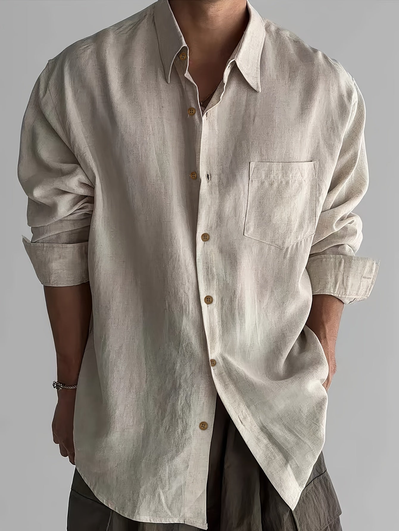 Men's Linen Long Sleeve Shirt