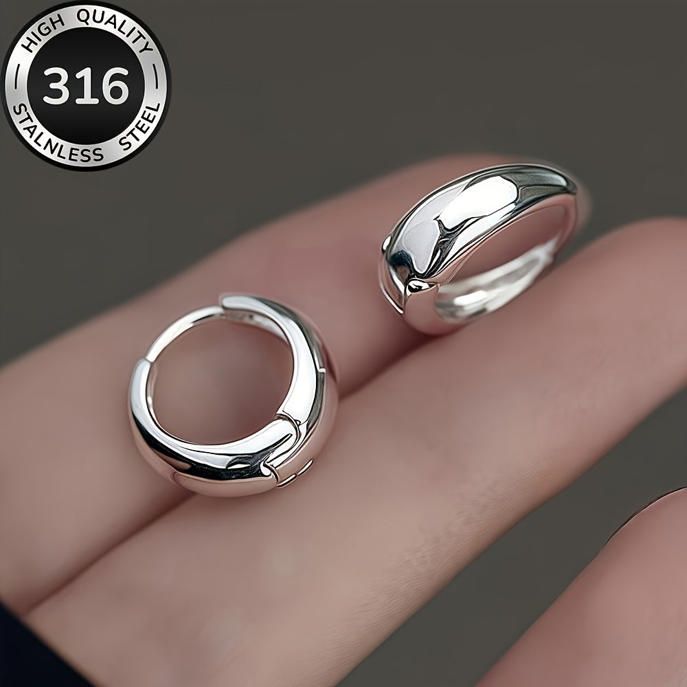 Boucles d’oreilles créoles pour femme en acier inoxydable français hypoallergénique, plaquées or 18 K, résistantes à la décoloration, confortables, design simple et élégant, parfaites pour un usage quotidien ou soirées, cadeau idéal pour la Saint-Valentin