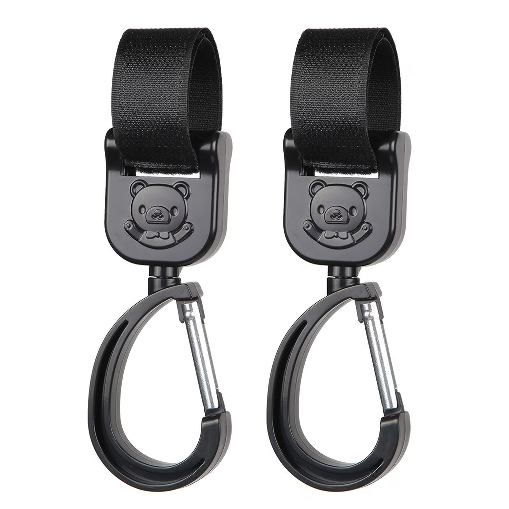 2-Pack 360° Rotating Stroller Hooks – Universal Multi-Purpose Hooks for Diaper Bags, Handbags & Baby Essentials