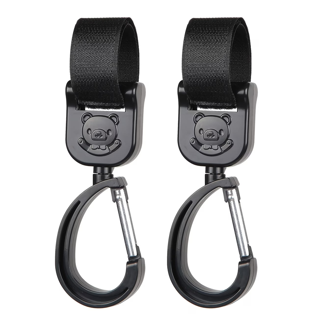 2-Pack 360° Rotating Stroller Hooks – Universal Multi-Purpose Hooks for Diaper Bags, Handbags & Baby Essentials