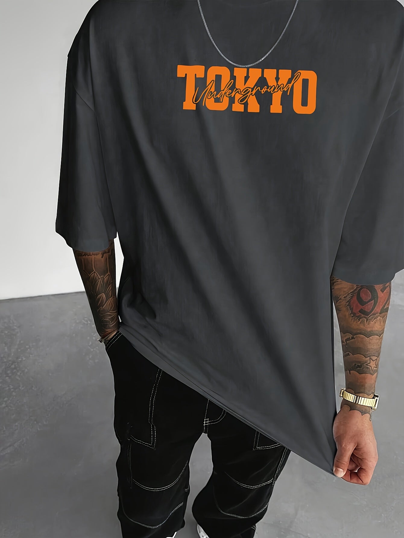 100% Cotton Printed Men's Vintage T-Shirt, Simple Fashion Comfortable Printed Casual T-Shirt XZ002-S