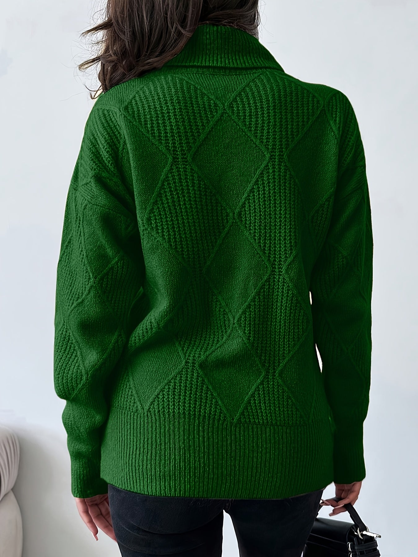 Pull casual col montant manches tombantes