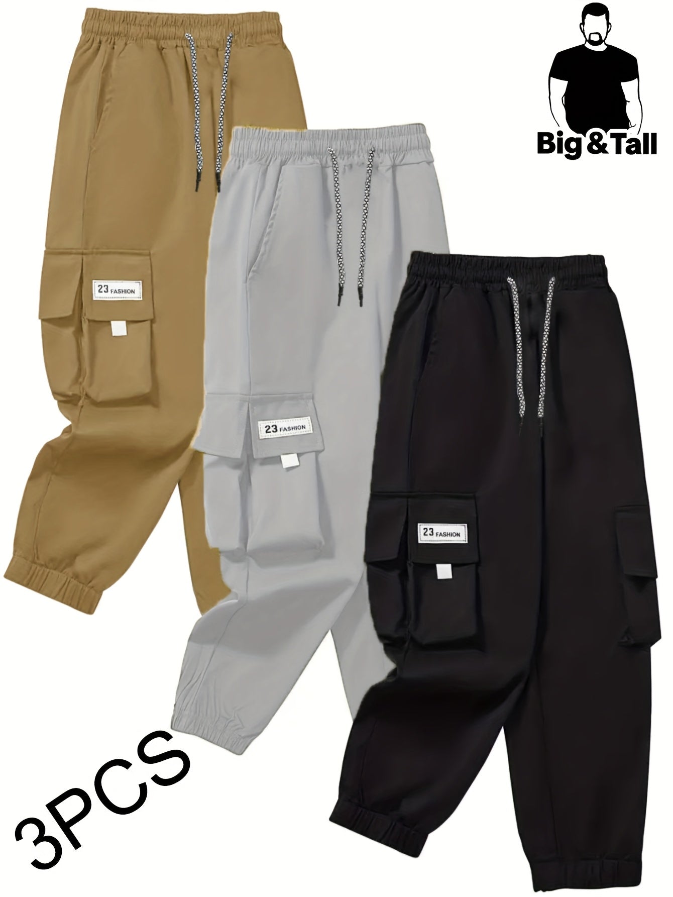 3pcs Pantalons de Travail Homme Grande Taille