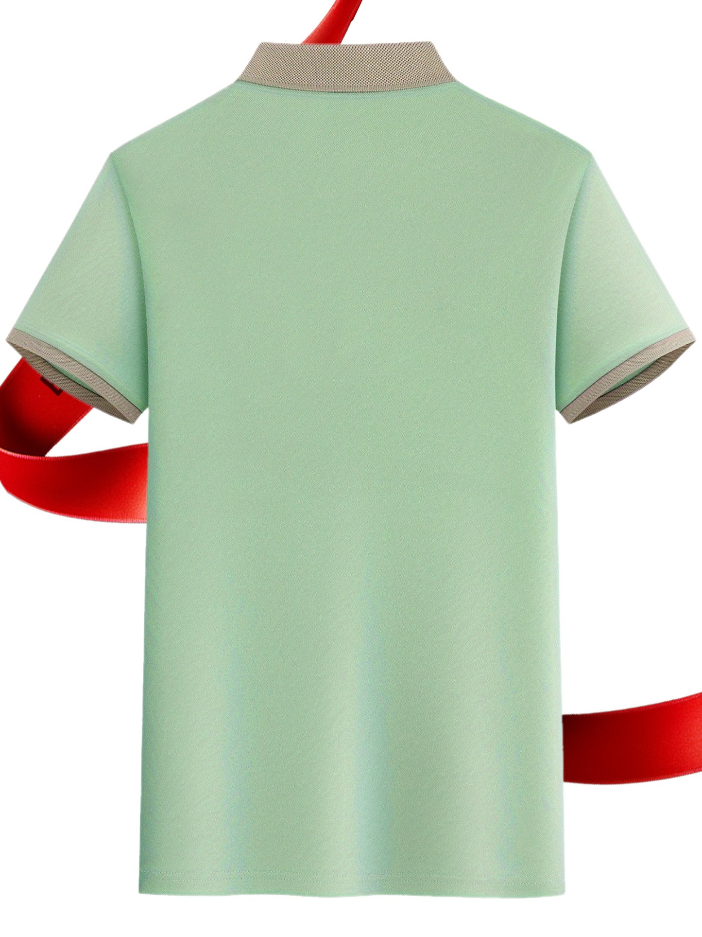 Men'S Short Sleeve Polo Shirt with Color Block Collar, Quick-Dry Casual Golf Shirt, Classic Fit Business Work Polyester T-Shirt