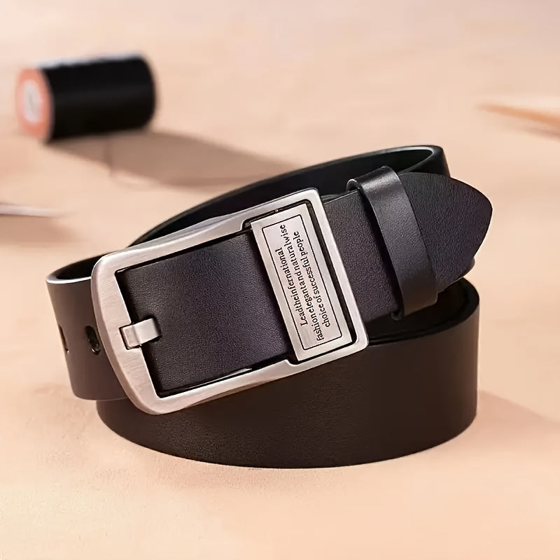 Ceinture Homme – Noir Classique, Style Professionnel et Décontracté, Boucle en Alliage, Parfaite pour Jeans et Tenue de Travail, Largeur Moyenne, Idéale pour Tenues Formelles et Décontractées, Résistante à la Transpiration