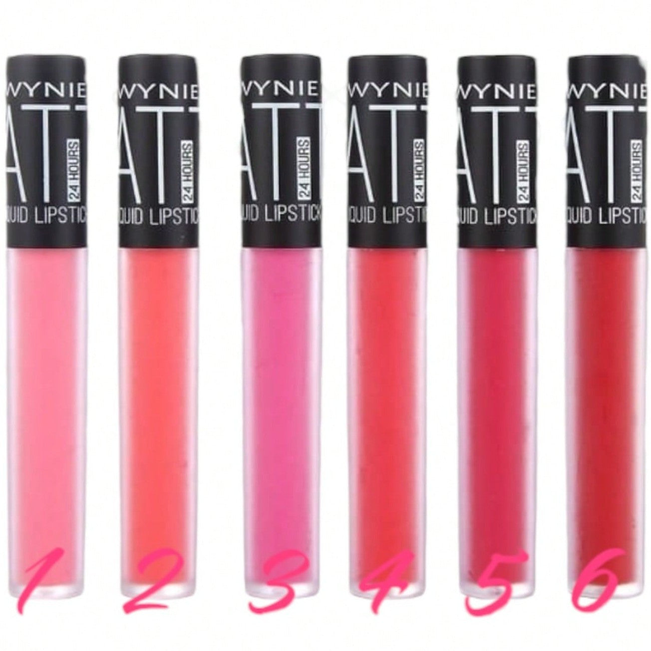 Rouge à Lèvres Liquide Mat Wynie 24 H – Longue Tenue, Fini Velours, Haute Pigmentation, Couleurs Vibrantes, 6 Teintes Disponibles
