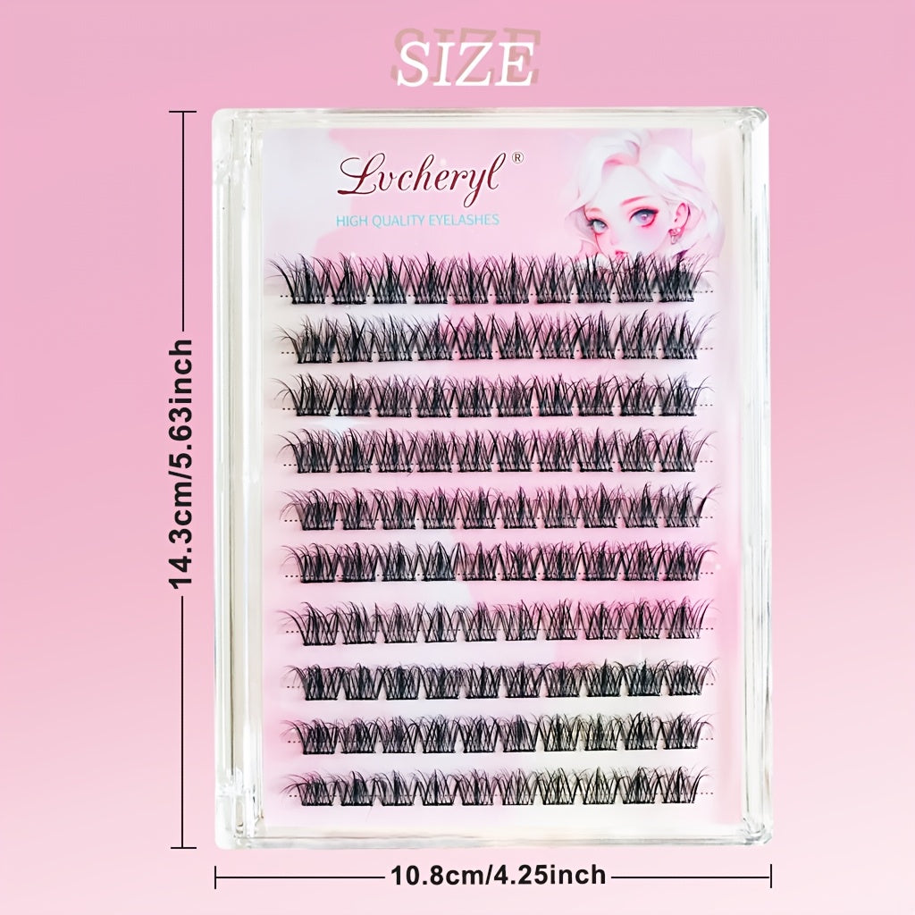 100 pcs Paquets de Cils Auto-Adhésifs 3D Fluffy — Sans Colle, Longueurs 11-13 mm, Texture Désordonnée, Application Rapide, Réutilisables et de Haute Qualité, Idéal Débutants, Fêtes, Look Quotidien Glam, Facile à Appliquer, Extensions de Cils DIY