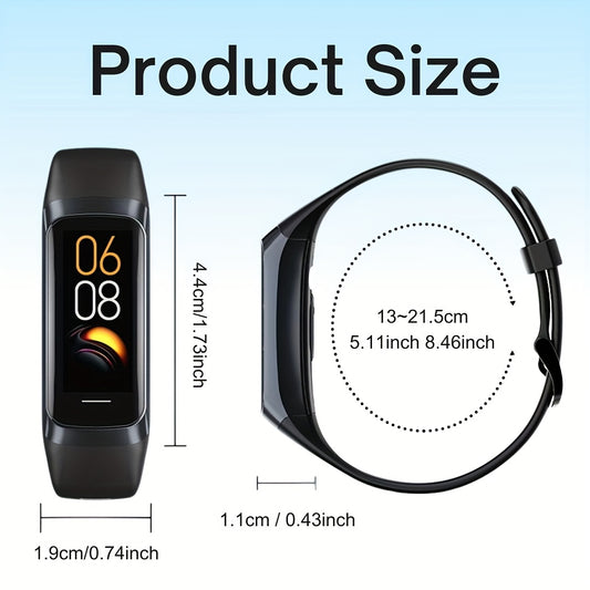 AFFEOKKI Amoled Fitness Smartwatch for Men & Women - Multiple Sports Modes, Pedometer Tracker, Stopwatch, Message Alerts, Calorie Tracker, Daily Activity Logging, for iPhone & Android Phone, Silicone Band, USB Charging, Wirel