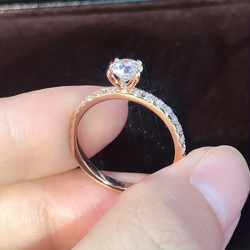 Bague de fiançailles pour femme, design classique et élégant, sertie de zirconia synthétique, bague de mariage de haute qualité, accessoire pour usage quotidien ou soirées, cadeau idéal pour la Saint-Valentin