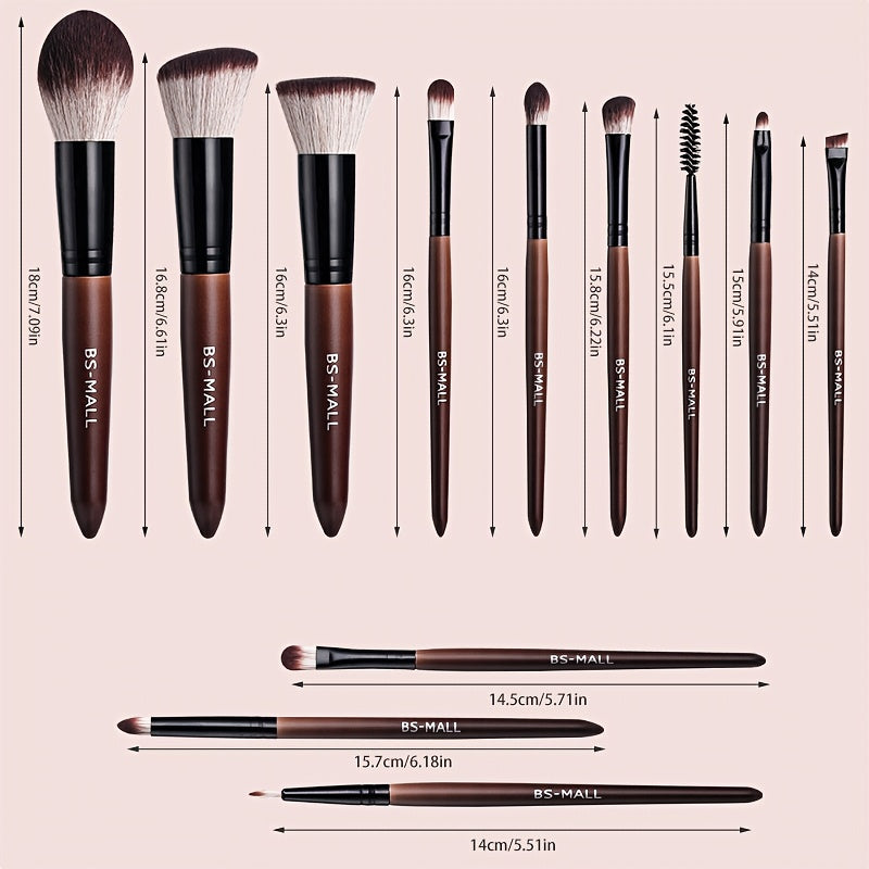 Kit 12 Pinceaux Maquillage Complet – Visage & Yeux