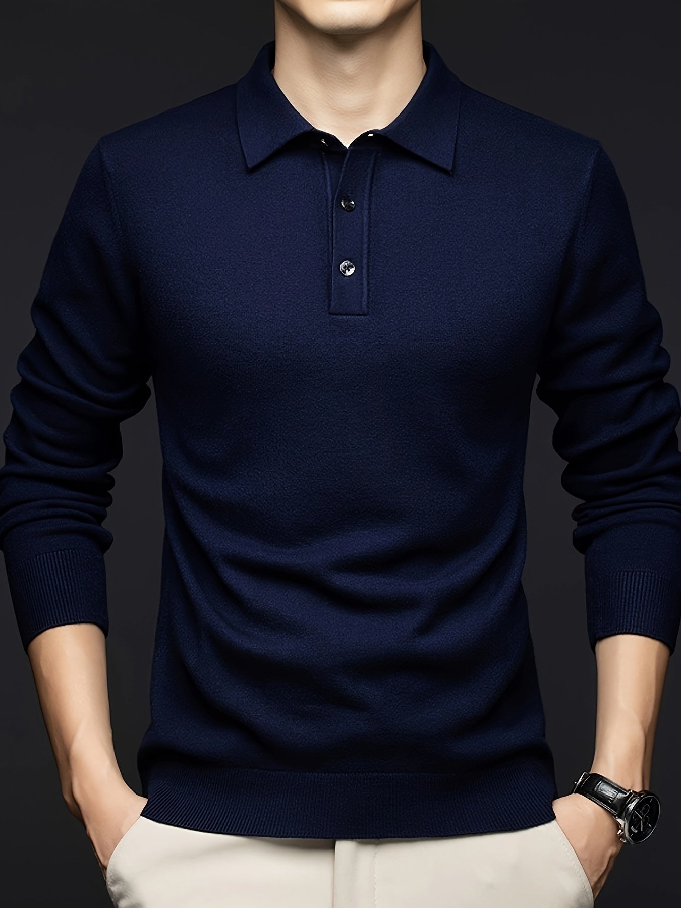 Men's Winter Warm Wool Blend Shirt - Burgundy Collar Button-Front Sweater Jacket, Long Sleeve Solid Color Casual & Formal Wear, Hand Washable Pullover Sweater Coat