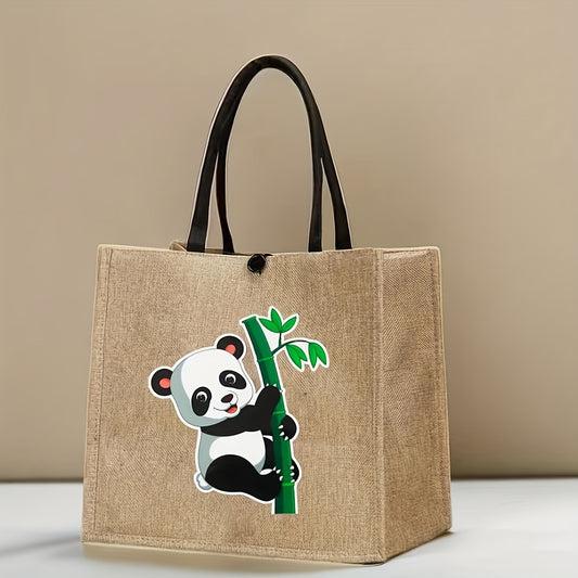 Sac Cabas Chic Panda – Spacieux et Léger, Idéal pour Voyages, Plage et Shopping | Sac à Main Tendance Polyvalent avec Fermeture Sécurisée