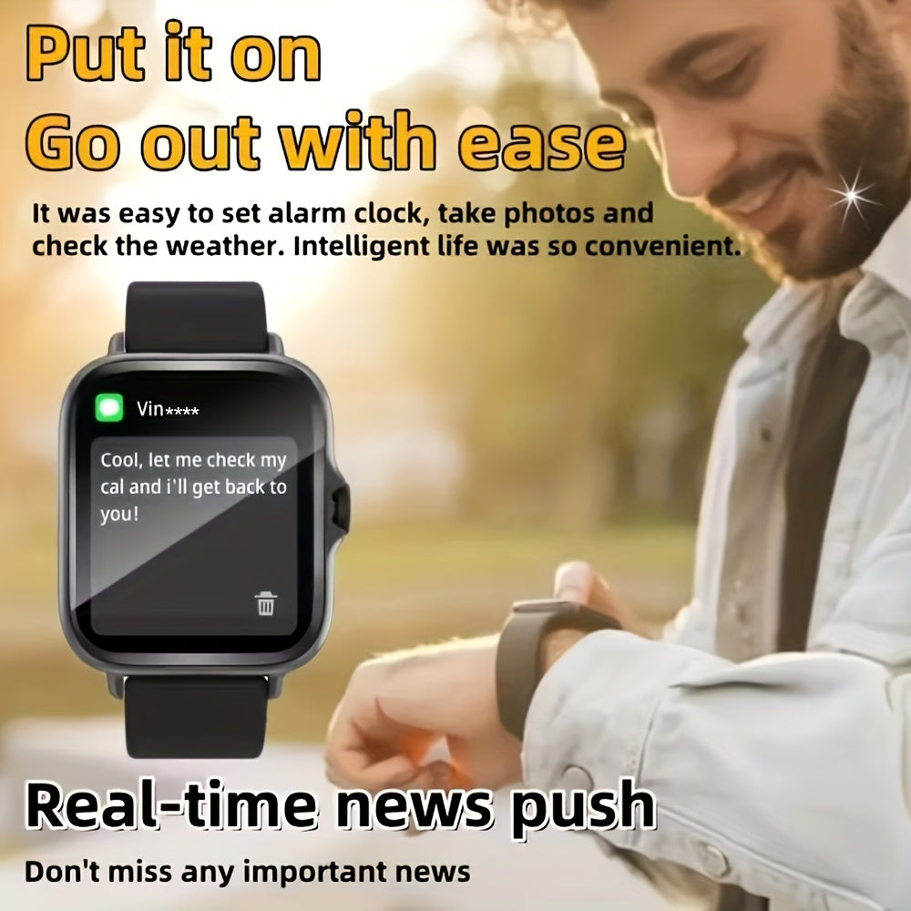 Montre Connectée 1,84” HD – Notifications Appels et Messages, Modes Sport, Calculatrice, Tracker Fitness, Compatible iPhone & Android, Cadeau Parfait