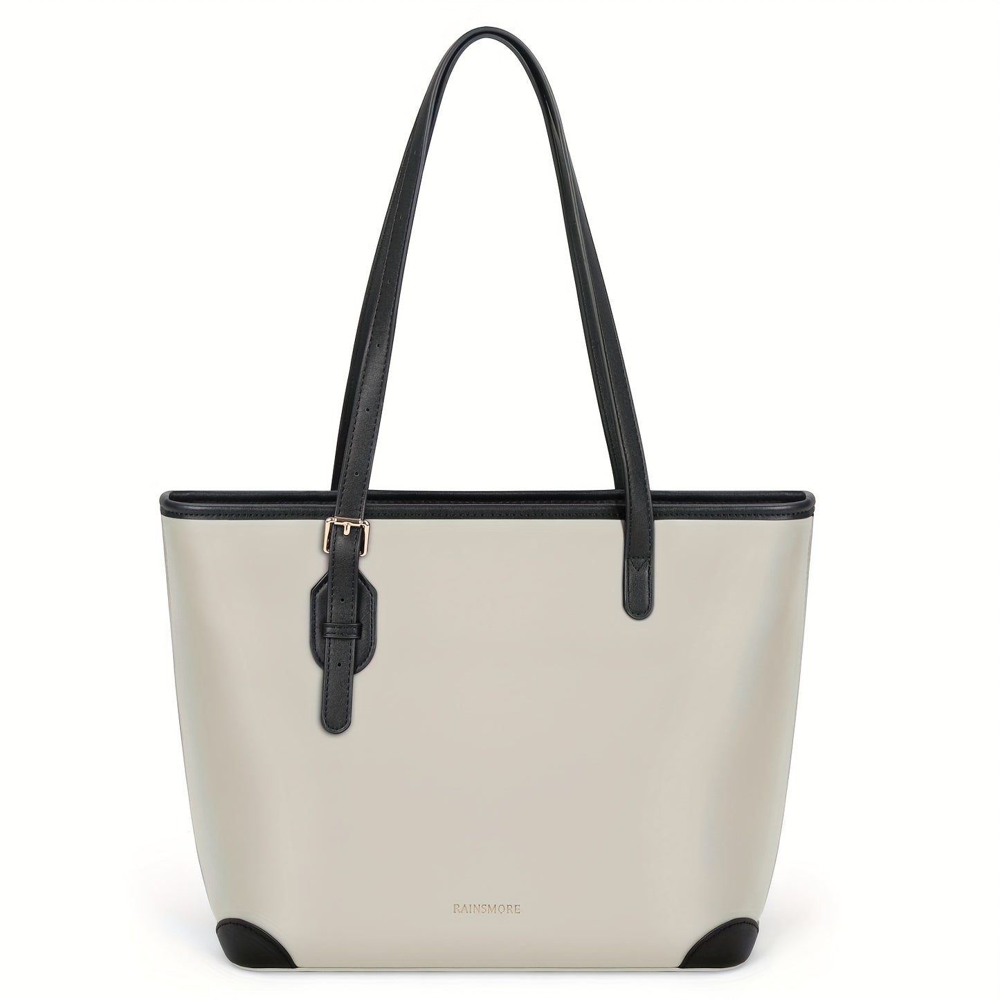 Sac cabas pour ordinateur portable femme en simili cuir – grande capacité avec compartiment tablette, léger et élégant, noir ou marron clair, parfait pour le travail et usage quotidien