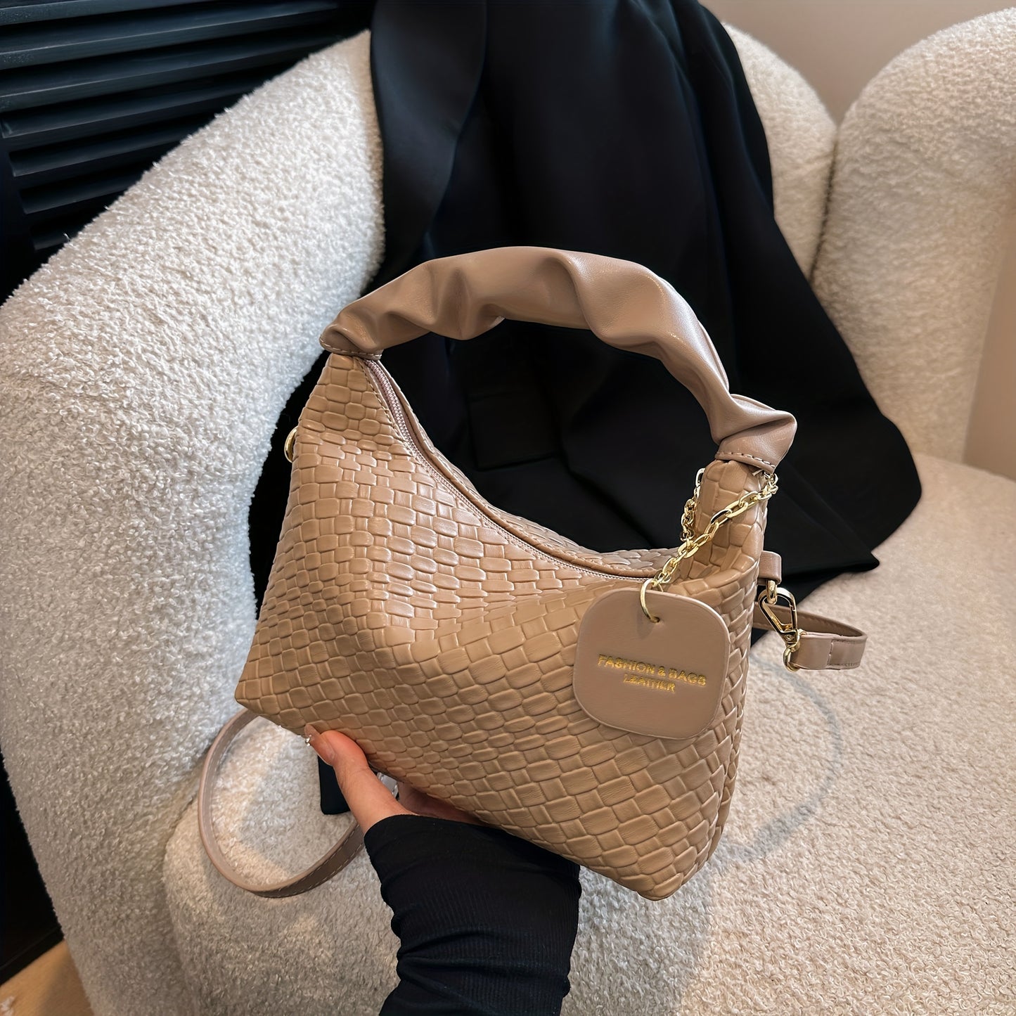 Sac tressé pour femmes – mini sac élégant, style hobo plissé simple, pratique et tendance