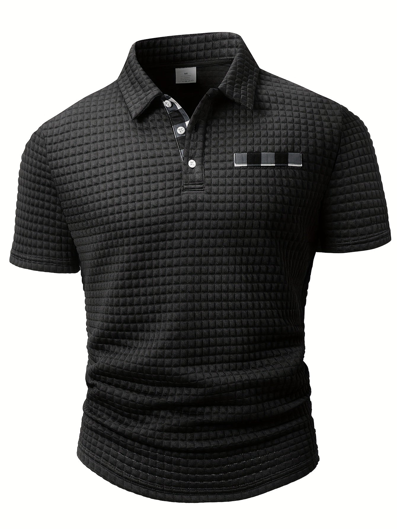 Men'S Casual Plaid Polo Shirt with a Short Sleeves, a Turnover Collar, And Button-Up Front. It'S a Stylish Everyday Wear, Perfect for Casual And Business Occasions.