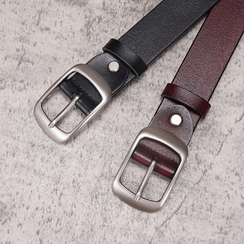 Ceinture en cuir véritable pour femmes – Lanière en cuir marron élégante avec boucle métal-like, pour jeans, robes, tenues formelles et quotidiennes, ceinture durable pour usage quotidien et occasions spéciales