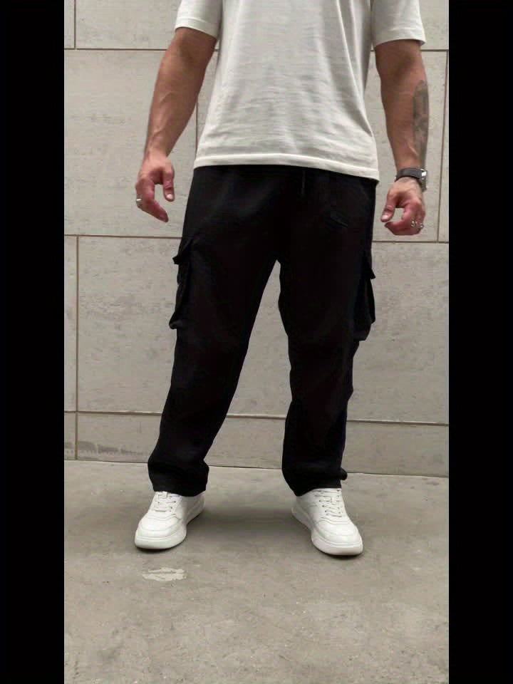 Ensemble 2 pantalons cargo grande taille pour homme – robustes, multi-poches utilitaires, tissu non extensible, idéals construction, randonnée et usage quotidien, toutes saisons, entretien facile