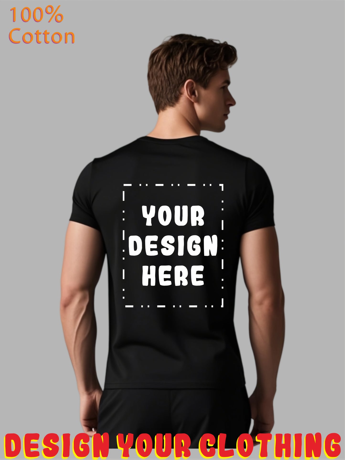 Men'S Customizable Cotton T-Shirt - Personalized Logo/Text Front & Back, Breathable Summer Tee for Corporate Events, Team Uniforms, Gifts - Bulk Ordering Available - Everyday Casual Wear, Promotional Clothing, Round Neck Desi