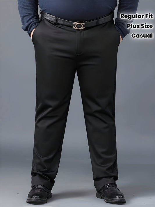 Pantalons Homme Grande Taille – Stretch, Casual & Formels, Regular Fit, Tout Saison