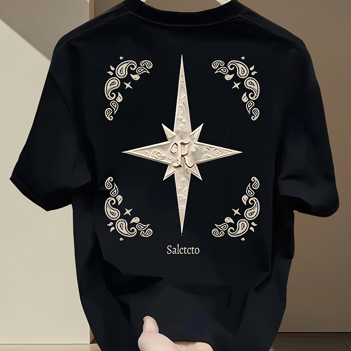 Pure cotton trendy brand printed short-sleeved T-shirt Men's summer new large-size versatile casual top