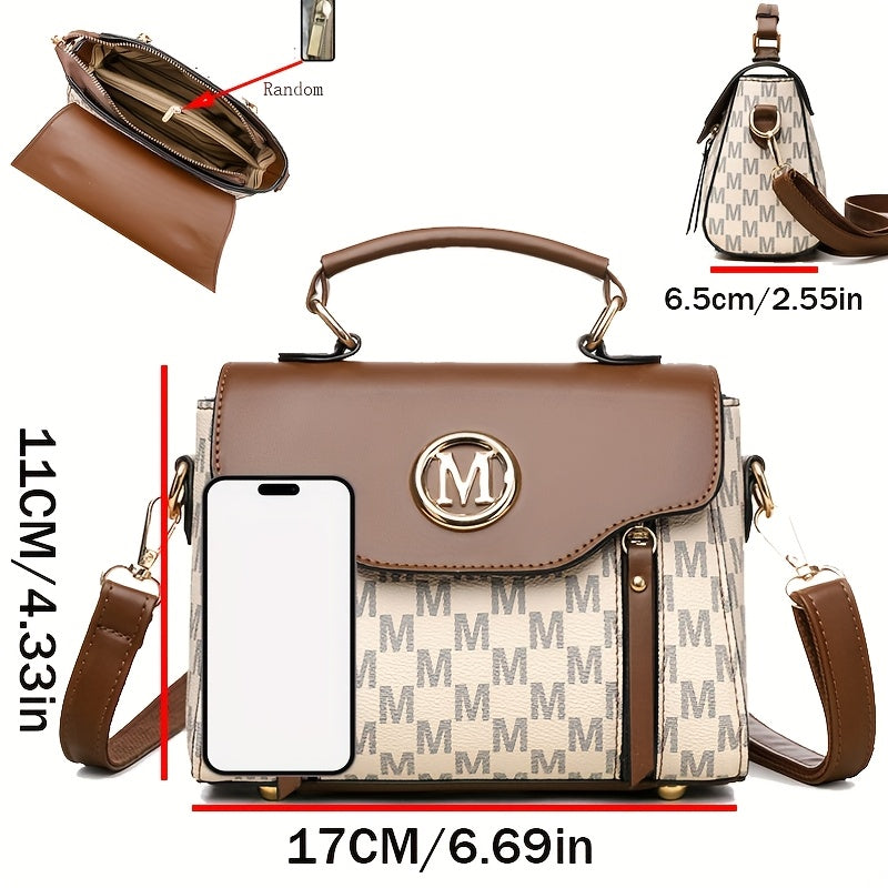 Sac Femme Élégant et Tendance – Design « M », Fermeture Zippée, Bandoulière Détachable et Ajustable, Idéal Sorties Quotidiennes et Shopping